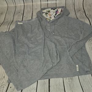 Ted Baker London 2-Piece Waffle Knit Lounge Set – Hoodie & Pants Floral Lined